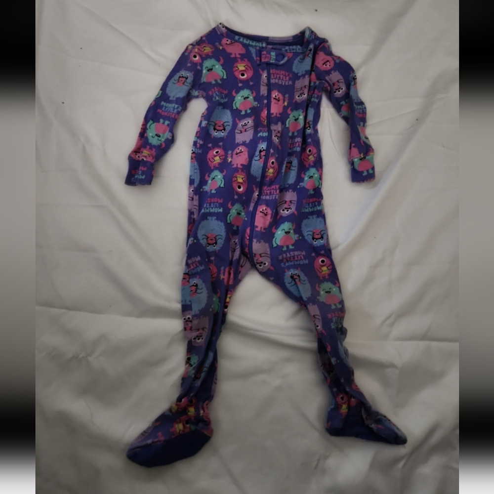 PJ place infant girl 9-12m purple monster onesie #F7